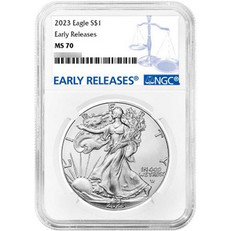 2023 Silver Eagle NGC MS70 Early Releases Blue Label