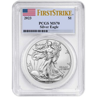 2023 Silver Eagle PCGS MS70 First Strike Flag Label