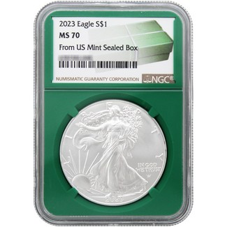 2023 Silver Eagle NGC MS70 Green Core Holder