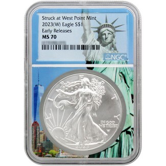 2023(W) Struck at West Point Silver Eagle NGC MS70 ER Statue of Liberty Core