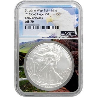 2023(W) Struck at West Point Silver Eagle NGC MS70 ER Eagle Core