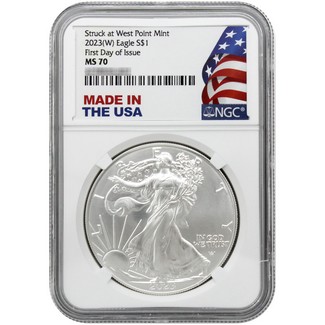 2023 (W) Struck at West Point Silver Eagle NGC MS70 First Day Issue Made in the USA Holder