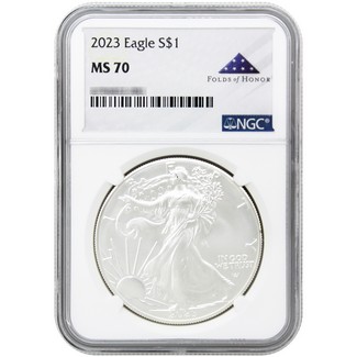 2023 Silver Eagle NGC MS70 Folds of Honor Label