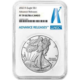 2023 S Proof Silver Eagle NGC PF70 Ultra Cameo Advance Releases