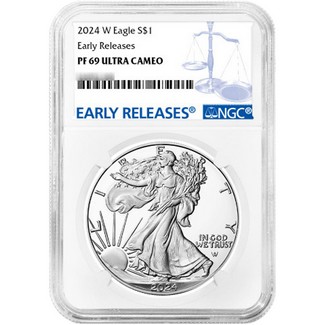 2024 W Proof Silver Eagle NGC PF69 Ultra Cameo Early Releases Blue Label