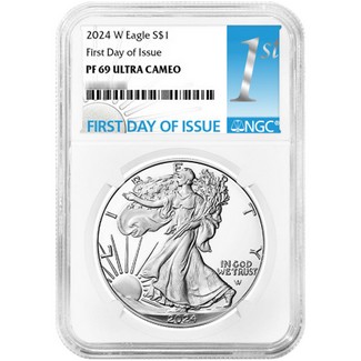 2024 W Proof Silver Eagle NGC PF69 Ultra Cameo First Day Issue 1st Label