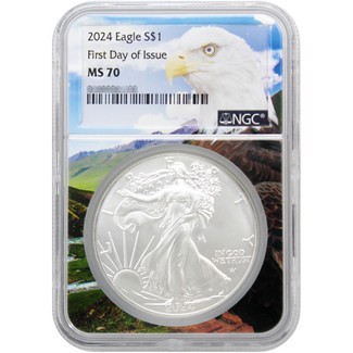 2024 Silver Eagle NGC MS70 First Day of Issue Eagle Core