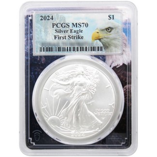 2024 Silver Eagle PCGS MS70 First Strike Eagle Picture Frame