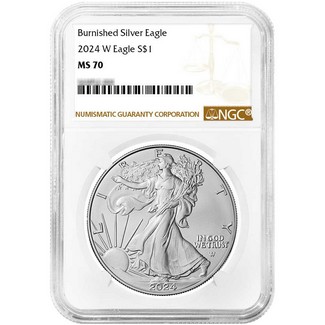 2024 W Burnished Silver Eagle NGC MS70 Brown Label