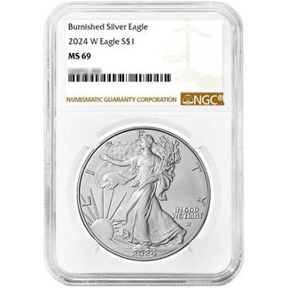 2024 W Burnished Silver Eagle NGC MS69 Brown Label