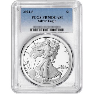 2024 S Proof Silver Eagle PCGS PR70 DCAM Blue Label