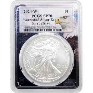 2024 W Burnished Silver Eagle PCGS SP70 FS Eagle Frame