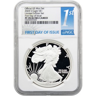 2024 S Proof Silver Eagle NGC PF70 UC FDI 1st Label from the Limited Edition Silver Proof Set