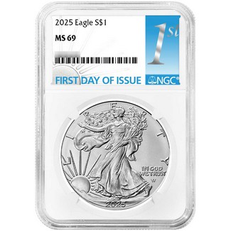 2025 Silver Eagle NGC MS69 FDI 1st Label