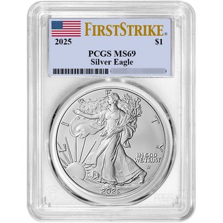 2025 Silver Eagle PCGS MS69 FS Flag Label