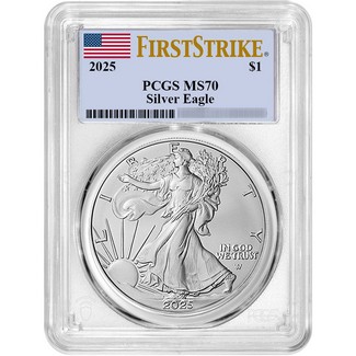 2025 Silver Eagle PCGS MS70 FS Flag Label