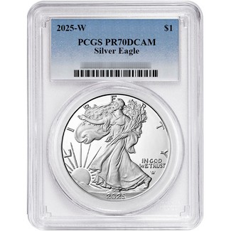 2025 W Proof Silver Eagle PCGS PR70 DCAM Blue Label