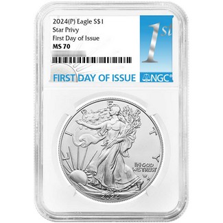 2024 (P) Silver Eagle First Star Privy Release NGC MS70 FDI 1st Label