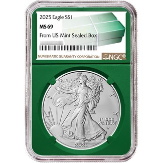 2025 Silver Eagle NGC MS69 Green Core