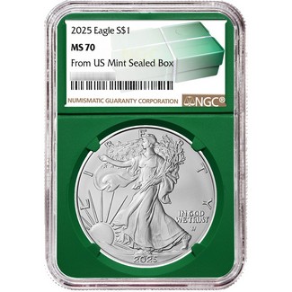 2025 Silver Eagle NGC MS70 Green Core