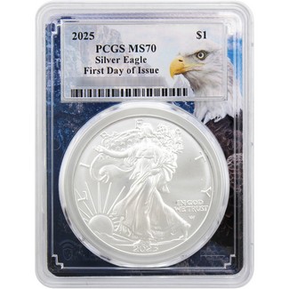 2025 Silver Eagle PCGS MS70 FDI Eagle Picture Frame