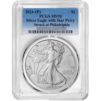 2024 (P) Silver Eagle First Star Privy Release PCGS MS70 Blue Label