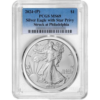 2024 (P) Silver Eagle First Star Privy Release PCGS MS69 Blue Label