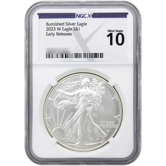 2023 W Burnished Silver Eagle NGCX MS10 ER NGCX Label