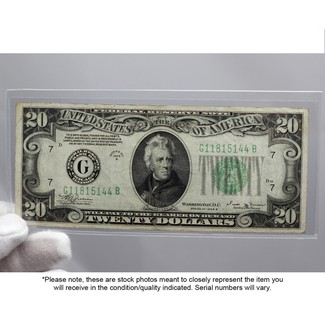 1934 $20 Federal Reserve Note VG/F Condition