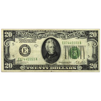 1928 $20 (Redeemable in Gold) Federal Reserve Note