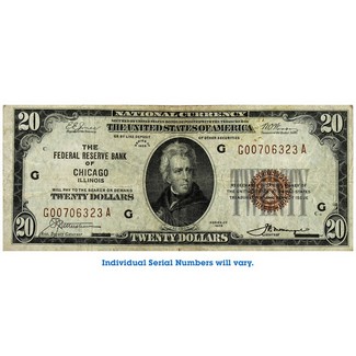 1929 Series $20 Federal Reserve Bank Note