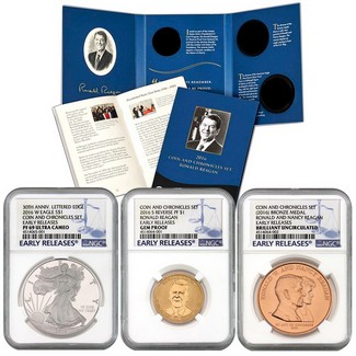 2016 Coin & Chronicles Set-Reagan with PF SAE Certified NGC PF 69 UC ER