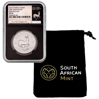 2017 South Africa Silver Krugerrand NGC SP70 First Releases Black Core