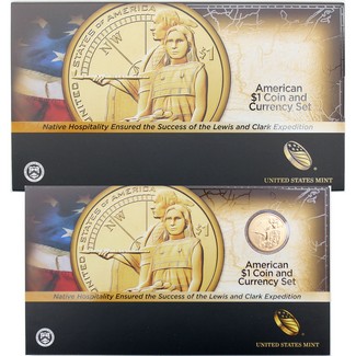 2014 D Native American Dollar Coin & Currency Set in OGP