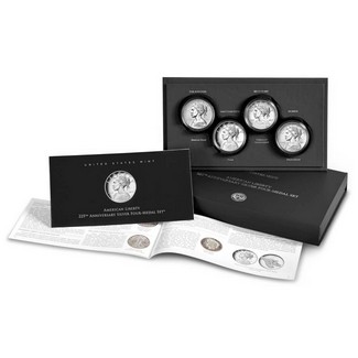 2017 American Liberty 225th Anniversary Silver Four-Medal Set OGP