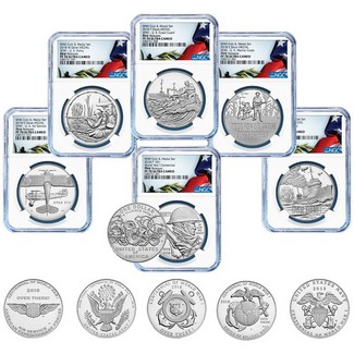 2018 WWI Centennial 6 Piece Coin & Medal Set NGC PF70 UC FR