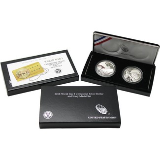 2018 WWI Centennial Navy Silver Coin & Medal Set OGP