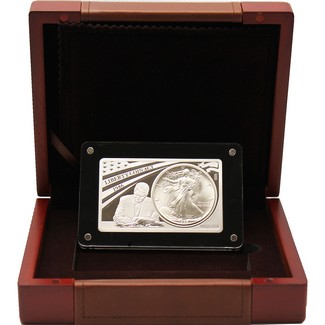 1986 Ronald Reagan Liberty Coin Act Silver Coin & Bar Set
