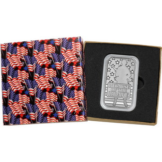Because of the Brave-American Soldier 1 oz .999 Silver Bar in Gift Box