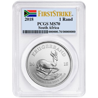 2019 1 Rand 1oz Silver Krugerrand PCGS MS70 First Strike