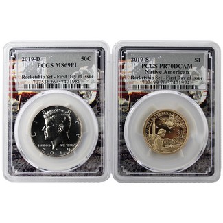 2019 Rocketship Set PCGS 70/69 PL First Day Issue Moon Frame