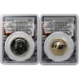 2019 Rocketship Set PCGS 69/67 PL First Day Issue Moon Frame