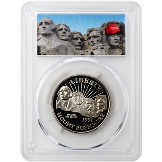 1991 S Mount Rushmore Proof Commem Half Dollar PCGS PR69 DCAM Trump Mount Rushmore Label
