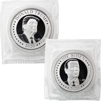 2020 1-oz Silver U.S. Presidential Election “Flip Coin” w/ COA & Pouch
