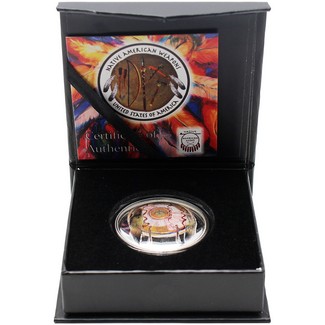 2021 $1 Sioux Bow & Arrow 1oz Silver Proof Curved Coin in OGP