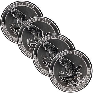 2015 Canada $2 Eagle 1/2oz .9999 Silver (4 Coins)
