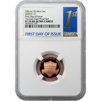 2020 S Lincoln Cent NGC PF70 RD UC FDI from 10-Coin Clad Proof Set 1st Label