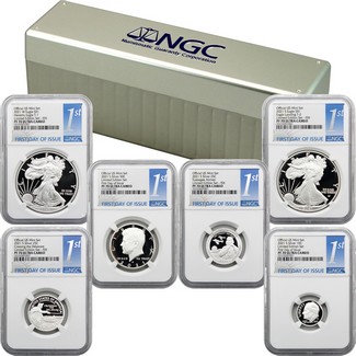 2021 Limited Edition Silver Proof Set NGC PF70 Ultra Cameo First Day Issue 1st Label