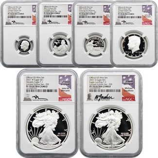 2021 Limited Edition Silver Proof Set NGC UC PF70 UC FDI Mercanti & Gaudioso Signed Labels