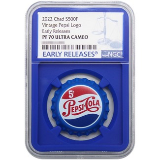 2022 Silver Pepsi-Cola® Bottle Cap NGC PF70 Ultra Cameo Early Releases Blue Core